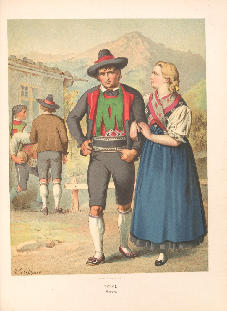 Deutsche Volkstrachten Pl.75 by Albert Kretschmer