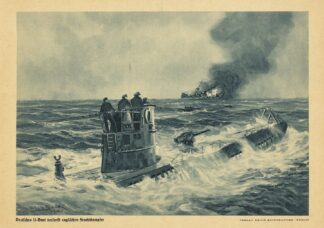 Deutsches U-boot versenkt englischen frachtdampfer by Adolf Bock