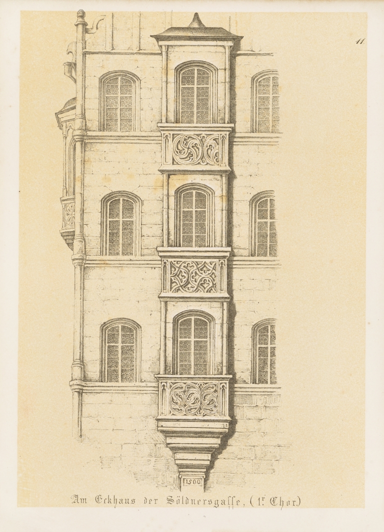 Die interessantesten Chörlein an Nürnberg’s mittelalterlichen Gebäuden Pl.11 by Friedrich Mayer