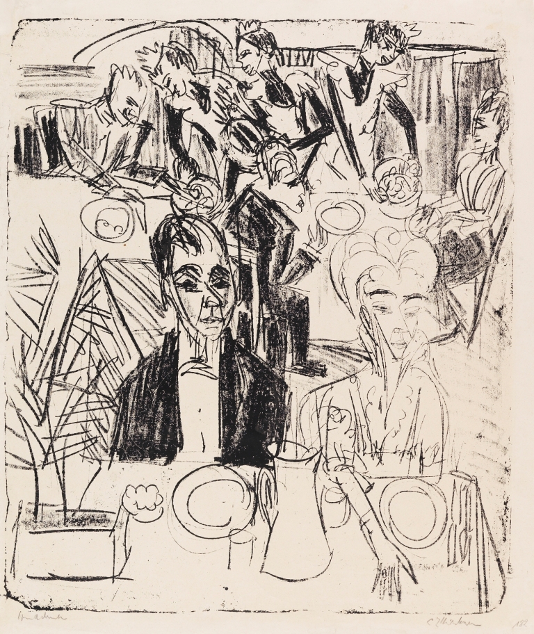Dinertafel-Sanatorium by Ernst Ludwig Kirchner