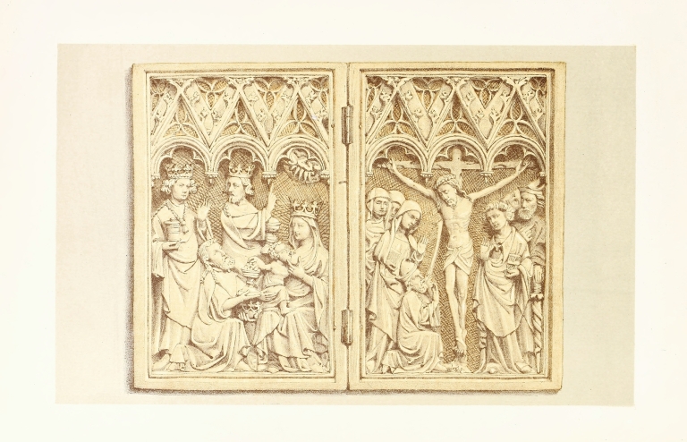 Diptych in Carved Ivory representing the Adoration of the Magi and the Crucifixion by John Charles Robinson