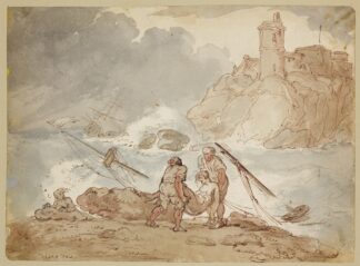Discovery of the drowned woman by Thomas Rowlandson
