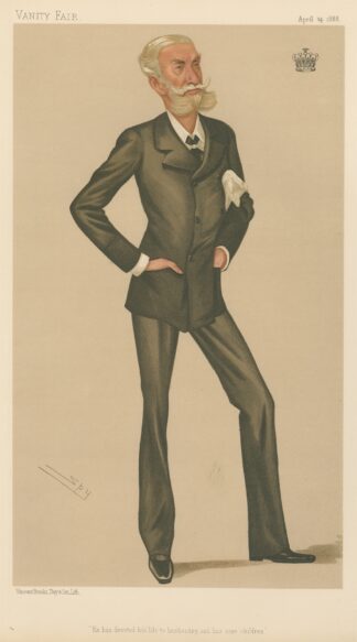 Doctors and Scientists. ‘He has devoted his life to husbandry, and has nine children’. The Earl Cathart. 14 April 1888 by Leslie Matthew Ward