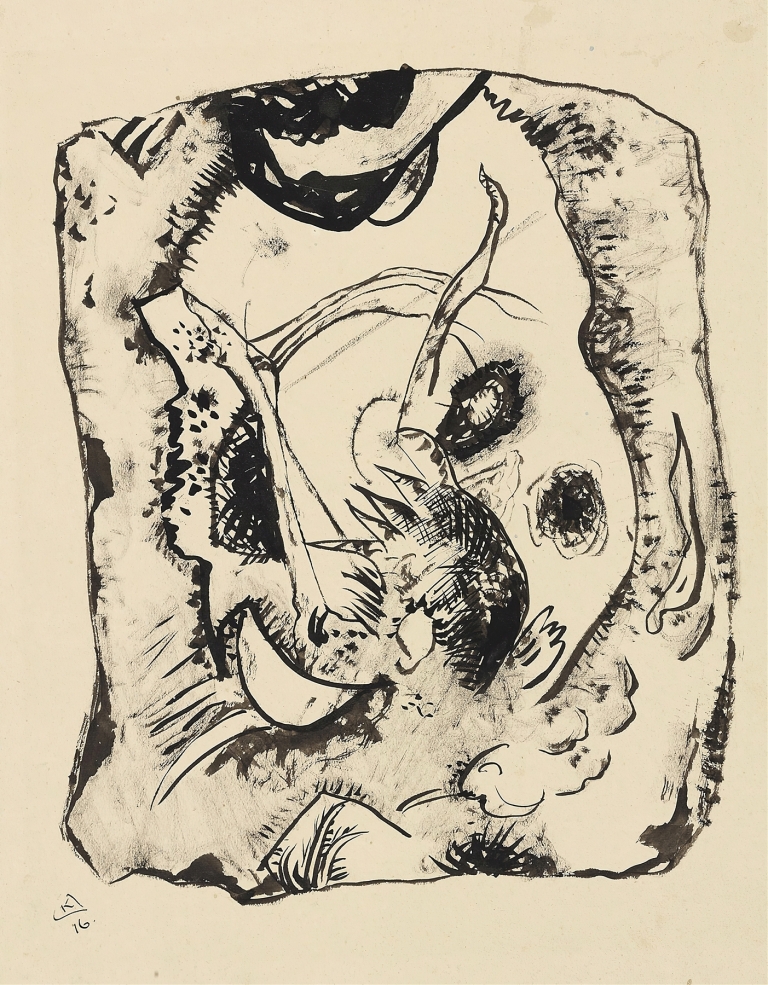 Drawing for ‘Bild auf hellem Grund’ by Wassily Kandinsky
