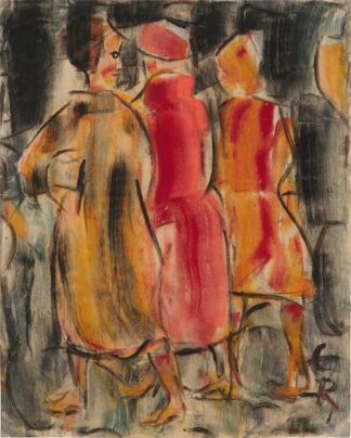 Drei Frauen auf der Straße by Christian Rohlfs
