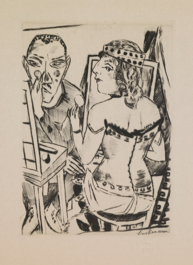 Dressing Room, plate 2 from the portfolio ‘Annual Fair’ by Max Beckmann
