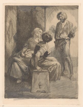 Drie converserende figuren by Johannes Josephus Aarts