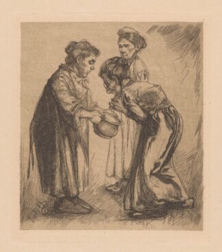 Drie vrouwen met pot by Johannes Josephus Aarts