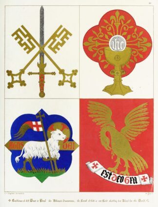 Emblems of St. Peter and St. Paul; the blessed Sacrament, and the Lamb of God. by Augustus Pugin