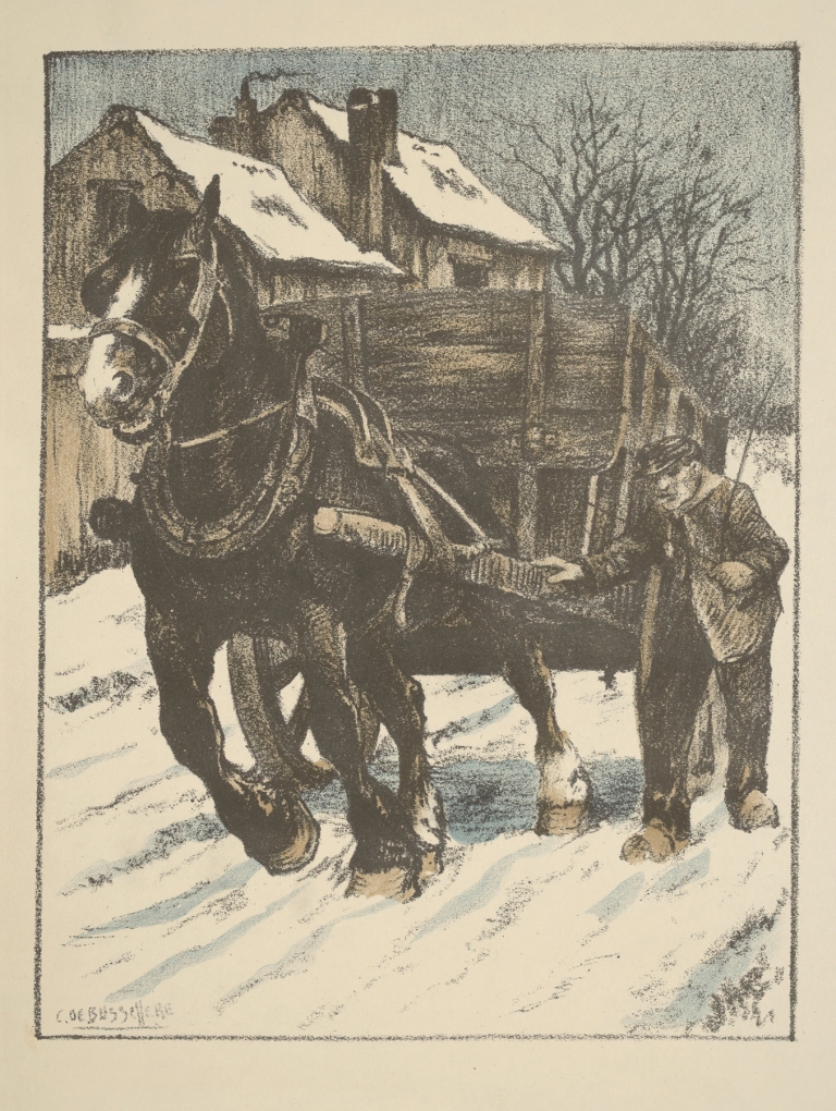 En hiver by Constant Eugène de Busschere