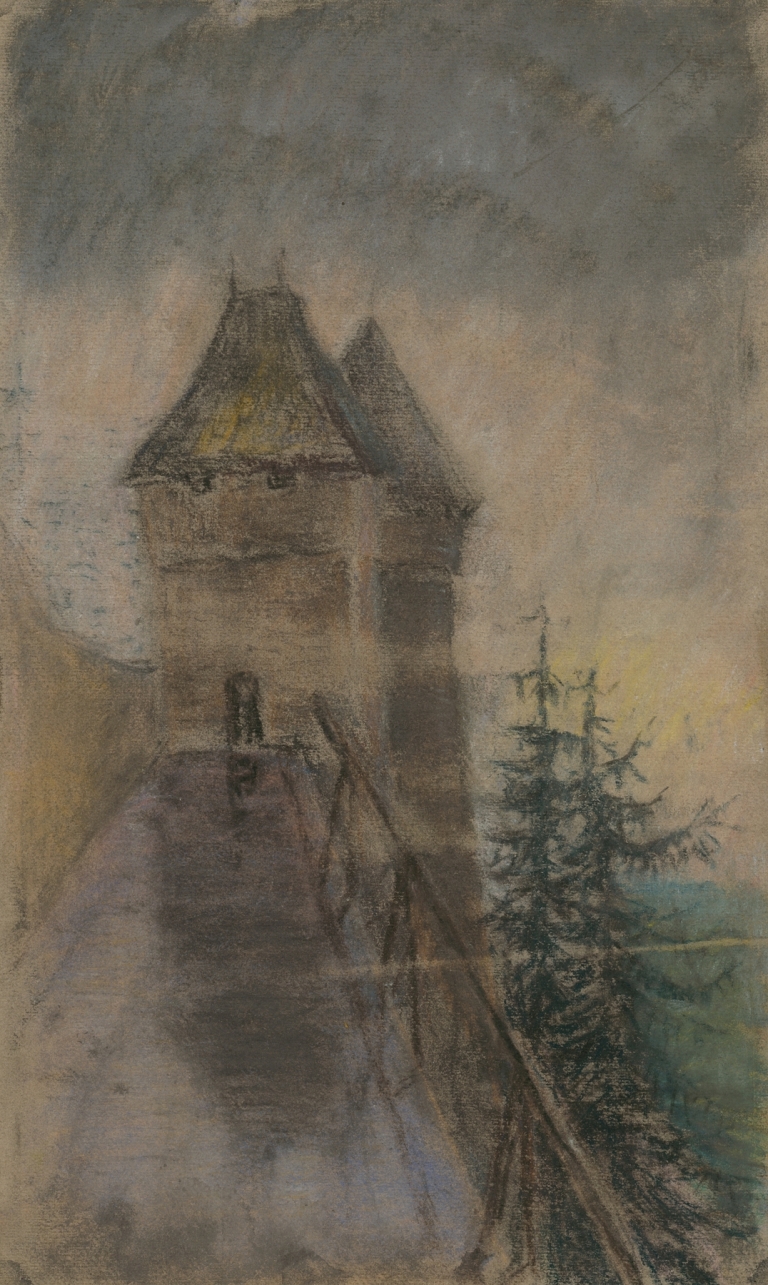 Entrance to the castle by Ladislav Mednyánszky
