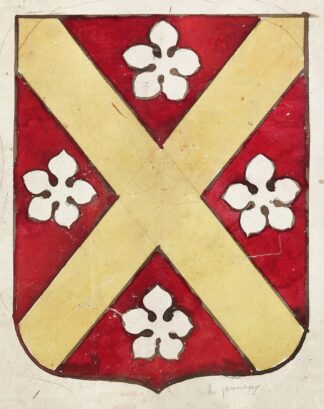 Etude pour un vitrail à motif héraldique ; écusson by Prosper Lafaye