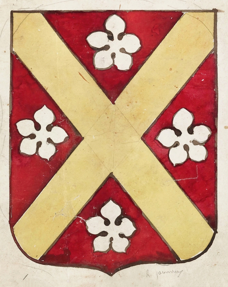 Etude pour un vitrail à motif héraldique ; écusson by Prosper Lafaye
