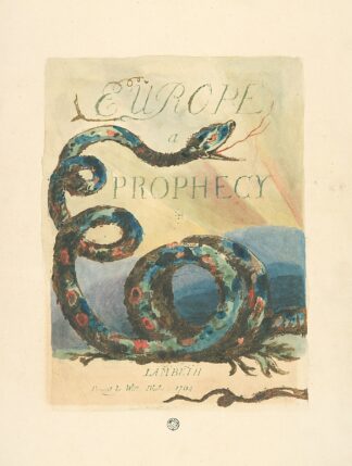 Europe; a Prophecy – Title page by William Blake