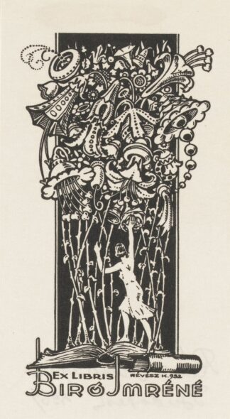 Ex libris van Imréné Biró by Kornél Révész