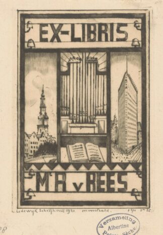 Ex libris van M.A. van Rees by Lodewijk Schelfhout