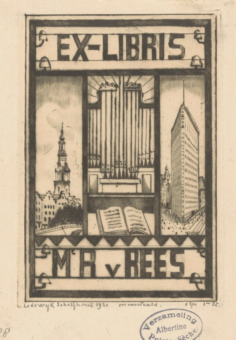 Ex libris van M.A. van Rees by Lodewijk Schelfhout
