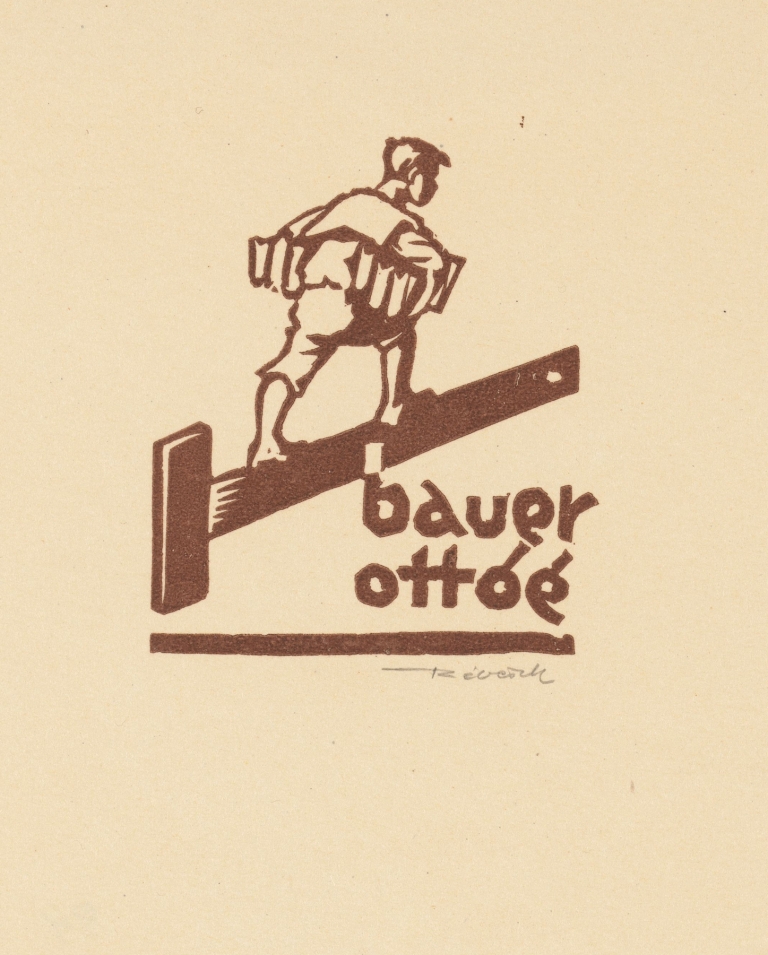 Ex libris van Ottóé Bauer by Kornél Révész