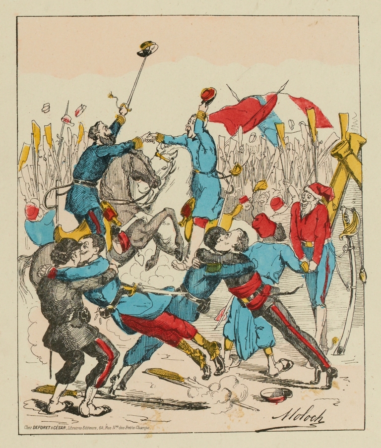 Façon dont le gouvernement de Versailles-les-empaillés, remportera la victoire à la bataille de crosse-en-l’air by Moloch (Alphonse Hector Colomb)