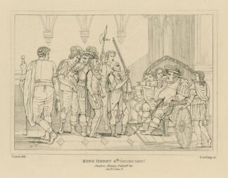 Falstaff at Justice Shallows; … ‘Come manage me your caliver’, King Henry IV, part 2, act 3, sc. 2 by William Francis Starling