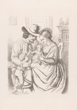 Family with young children by Wilhelmus Petrus van Geldorp