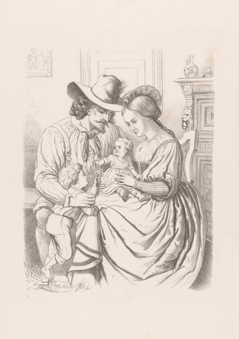 Family with young children by Wilhelmus Petrus van Geldorp