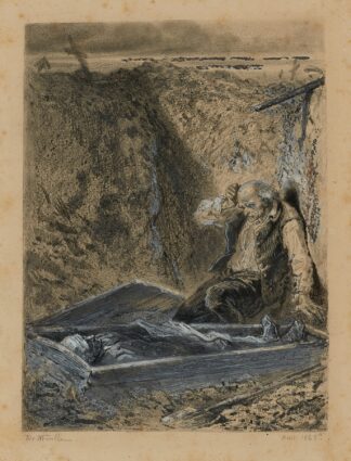 Fauchelevent ouvre le cercueil. Les Cimetières prennent ce qu’on leur donne by Alphonse Marie De Neuville