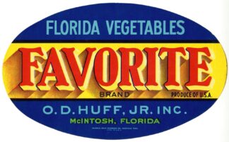 Favorite Brand Florida Vegetables Label by Anonymous