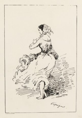 Femme au fichu, vue de dos by Auguste Péquégnot