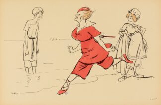 Femme en costume de bain rouge by Georges Goursat (Sem)