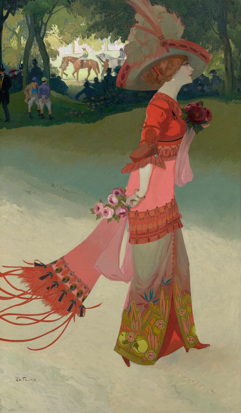 Femme en rouge ou Élégante aux courses by Georges de Feure