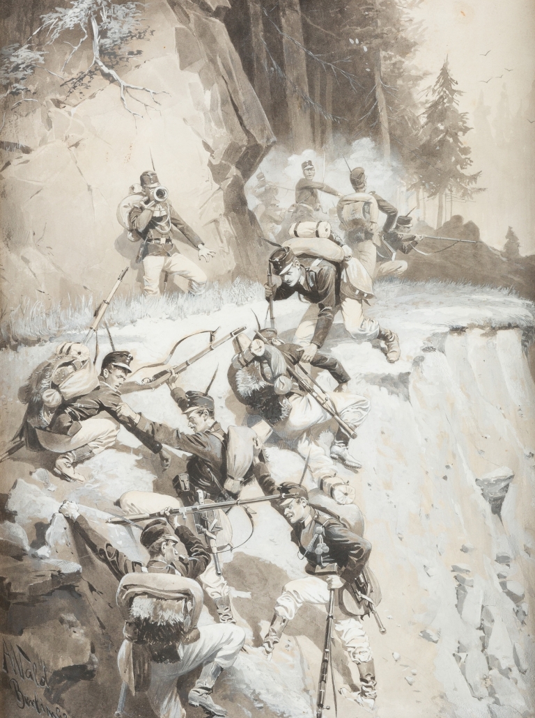 Field exercise in the mountains by Adolf Wald