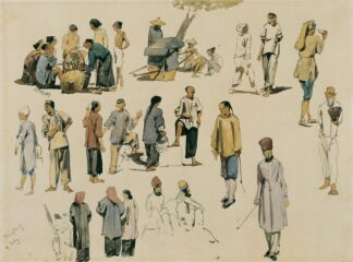 Figurenstudien von Chinesen by Joseph Selleny