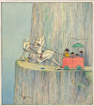 Figures Ascending a Cliff Road by Herbert Crowley