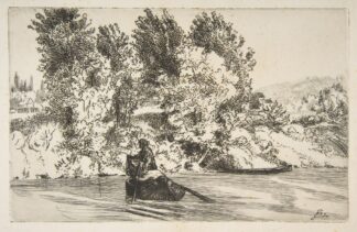 Fisherman with a net by Félix Bracquemond