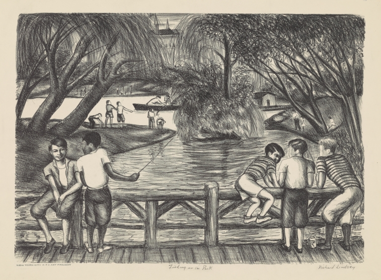 Fishing in the Park by Richard Lindsey William