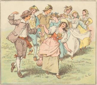 Four dancing couples in rustic costume by Anonymous