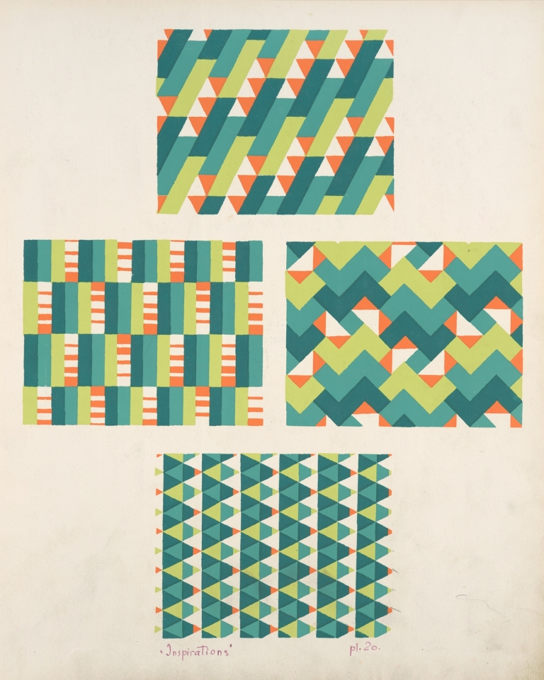 Four geometric compositions 5 by André Durenceau