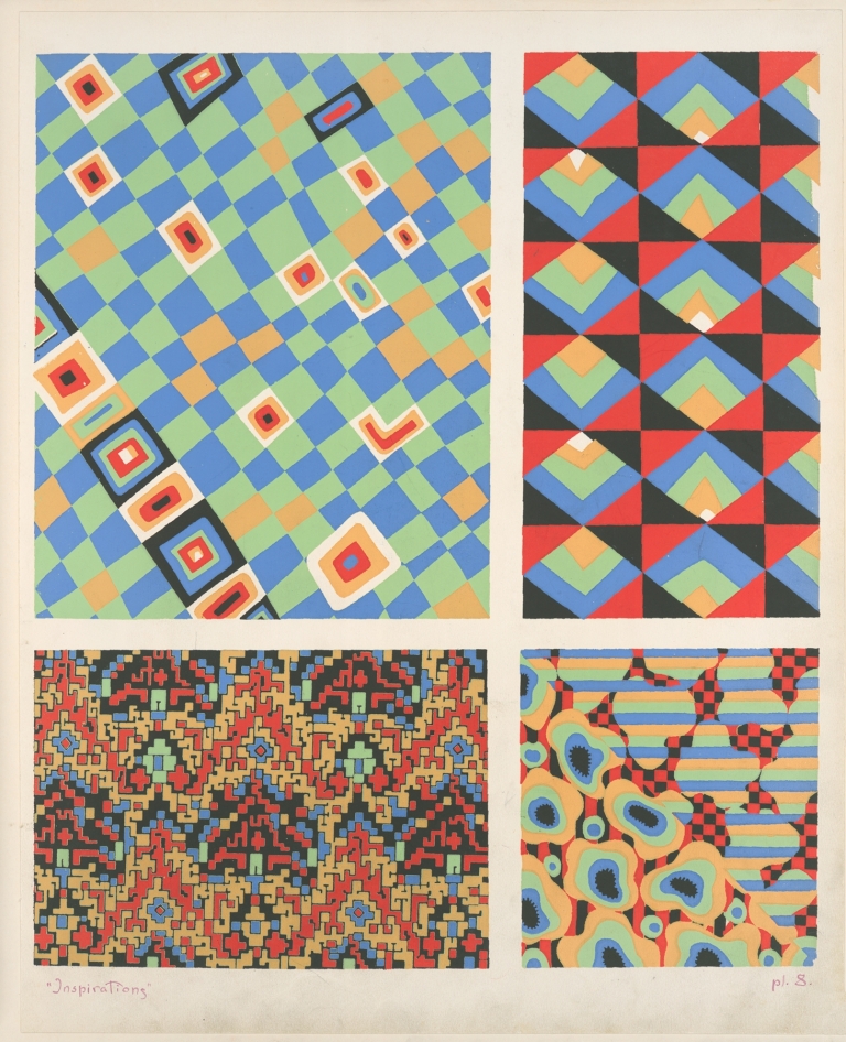 Four geometric compositions by André Durenceau