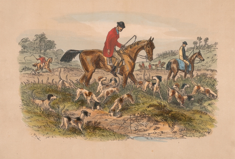 Fox-Hunting Sketches; No. 1. Going to Cover by Hablot Knight Browne
