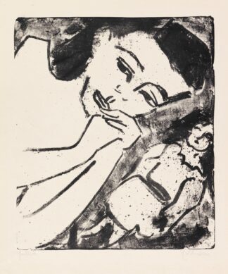 Fränzikopf mit Puppe by Ernst Ludwig Kirchner