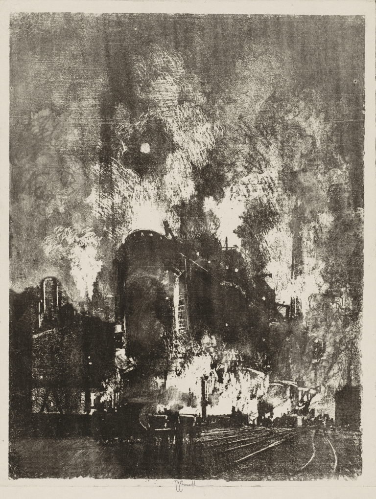 Furnaces at Night by Joseph Pennell