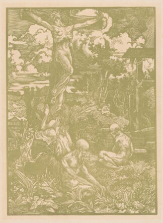Gekruisigde man in heuvellandschap by Johannes Josephus Aarts