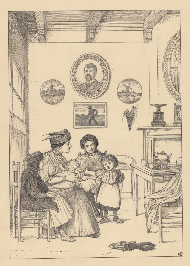 Gezelschap met baby by Willem Pothast