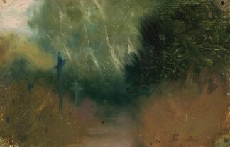 Graveyard at dusk by Czesław Pełczyński