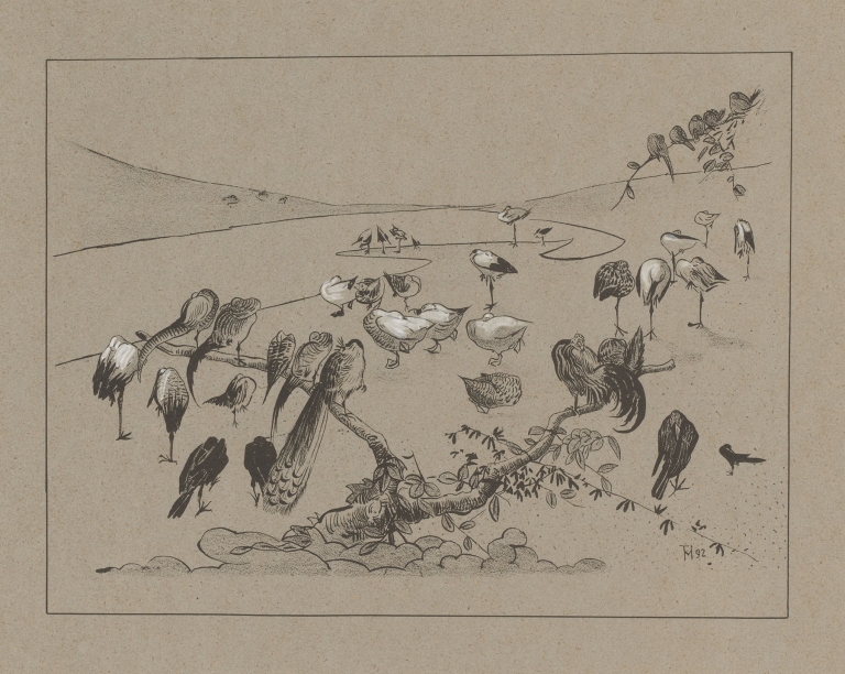 Groep slapende vogels by Theo van Hoytema