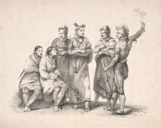 Group of Indian men and women by Godefroy Engelmann