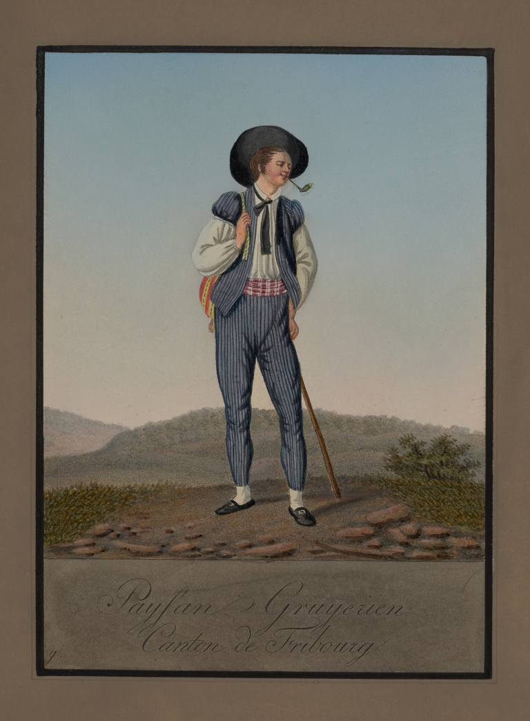 Gruyeres peasant, Fribourg township by Johann Emanuel Locher