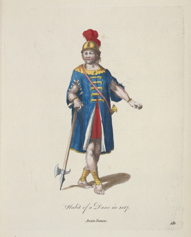 Habit of a Dane in 1017. Ancien Danois. by Charles Grignion