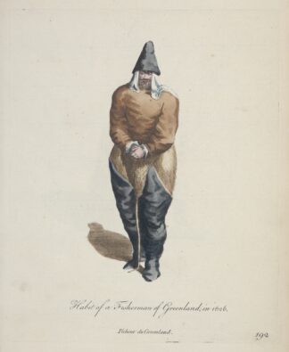 Habit of a fisherman of Greenland in 1626. Pêcheur de Groenland. by Charles Grignion